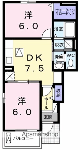 オルゴール　Ⅲ 101号室 間取り