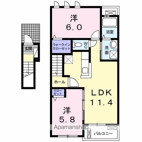 アイリス・Ⅲ 204号室 間取り