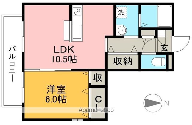 リヴェール北御座　Ａ棟 101号室 間取り