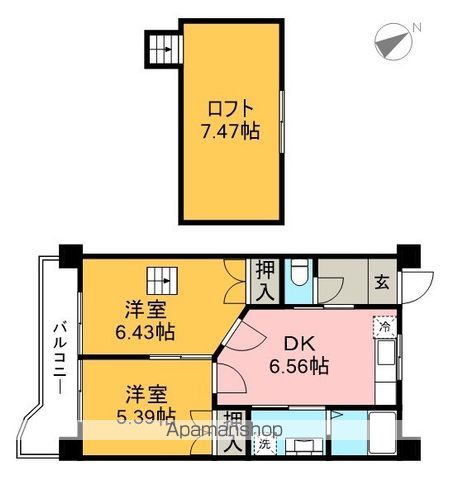 コーポ西村Ⅱ 7B号室 間取り