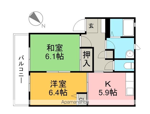 シャーメゾン伊野 202号室 間取り