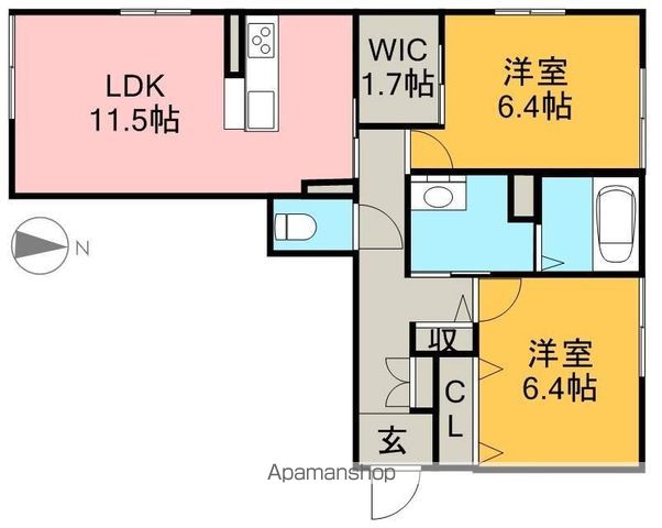 ベレオ緑粋園 101号室 間取り