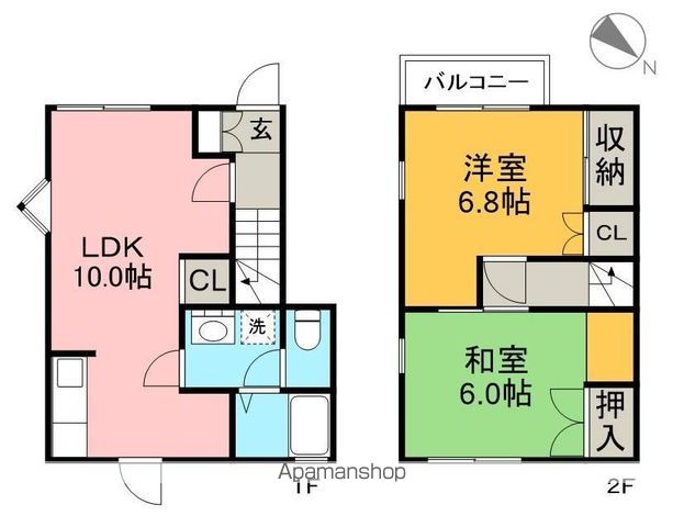 オーシャンハイツ D号号室 間取り