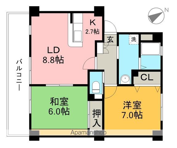 サンモール北竹島 303号室 間取り