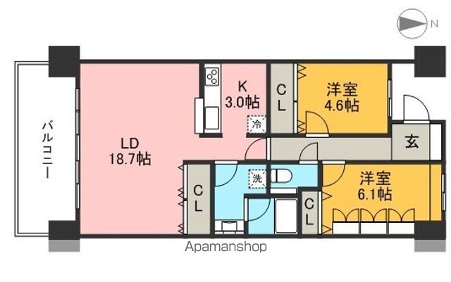 アルファステイツ昭和町 802号室 間取り