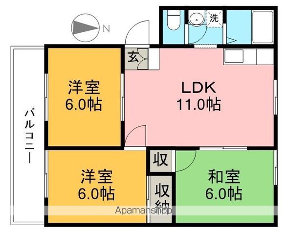 ハイツアネックス　Ｅ棟 201号室 間取り