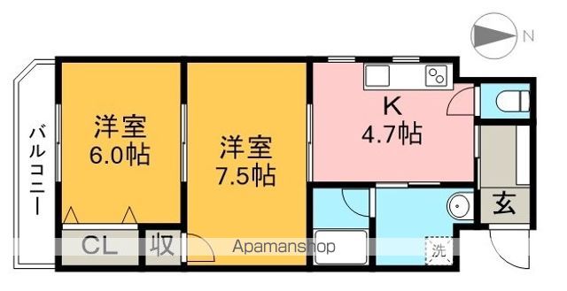 マンションつくし野 201号室 間取り