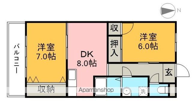 リバーハイツ（石立町） 302号室 間取り