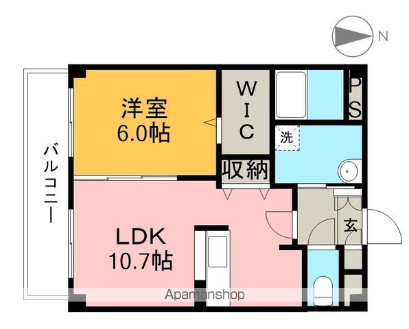 ハーヴェスト百石 202号室 間取り