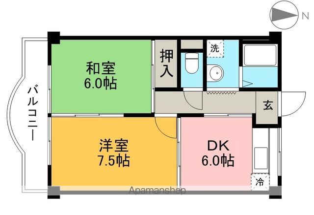 ハイツ　ハピィバリーⅠ　南棟 202号室 間取り