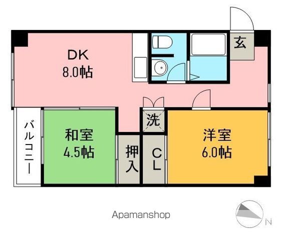 カサグレイズ 南208号室 間取り
