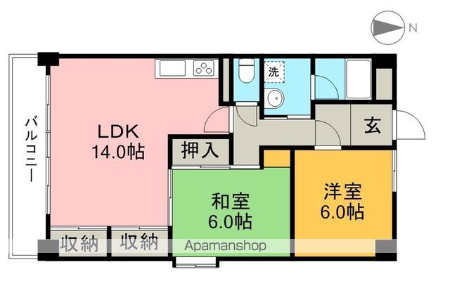 サンコート桟橋南 3D号室 間取り