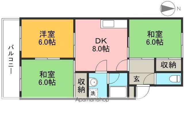 サンハイツ藤村 205号室 間取り