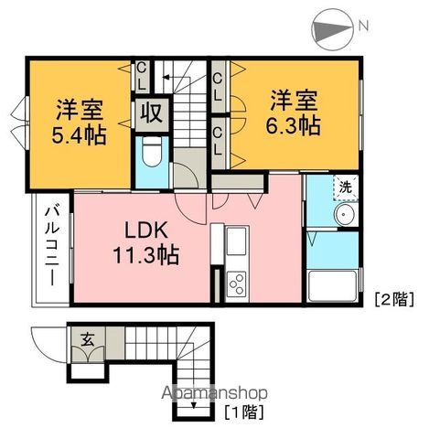 シャーメゾン　ルフレ 202号室 間取り