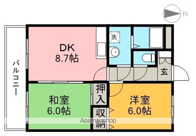 リーヴァかもべ 405号室 間取り