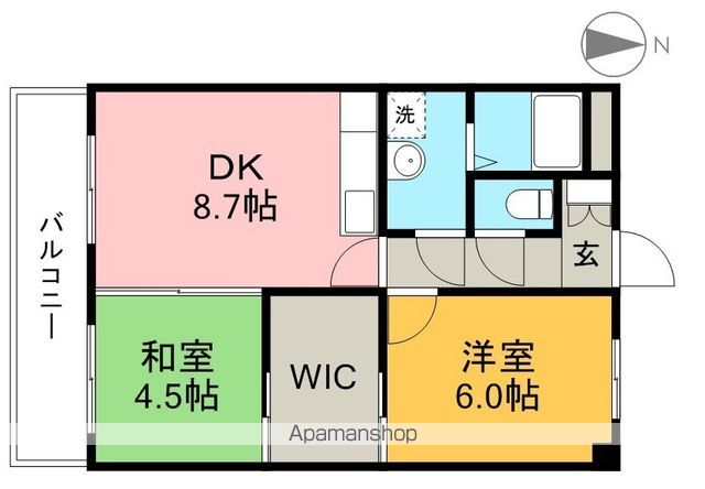 リーヴァかもべ 402号室 間取り