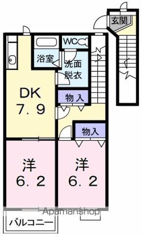 ソレアード　高岡 202号室 間取り