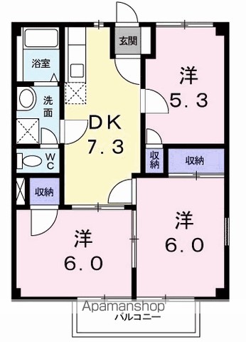 コモドハイツＢ 101号室 間取り