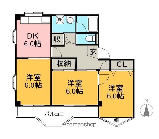 ロイヤルハウス比島　Ｂ棟 201号室 間取り