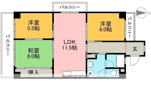 パークサイド高須Ⅱ 107号室 間取り