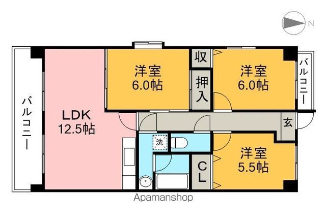 クレスト廿代 1101号室 間取り