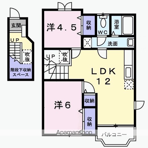 メゾンシャルマンＢ 201号室 間取り