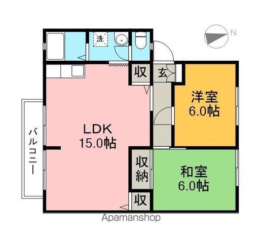 イチゴハイツⅠ　Ｂ棟 101号室 間取り