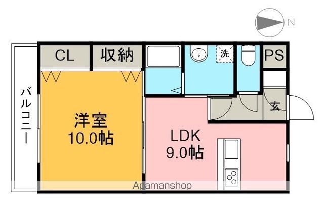 クレドール南川添 402号室 間取り