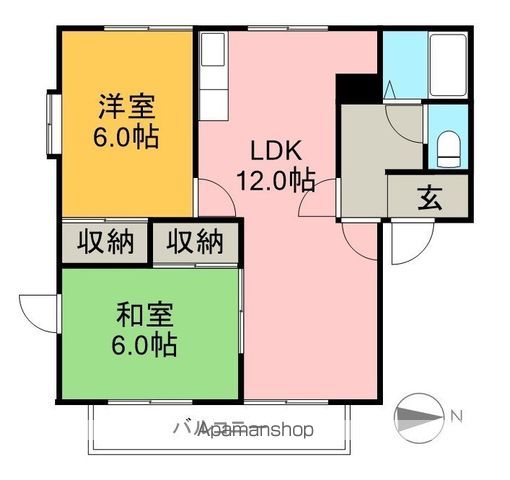 ドミール鴨部 101号室 間取り