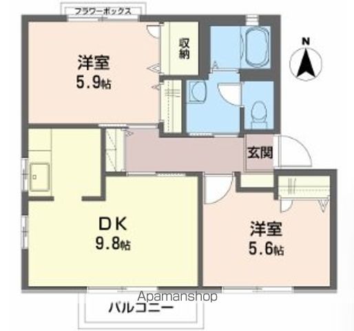 シャーメゾン北久保　Ｂ棟 201号室 間取り