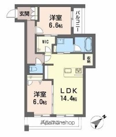 ベレオガーデンズ　ＭｉｗａⅡ 206号室 間取り