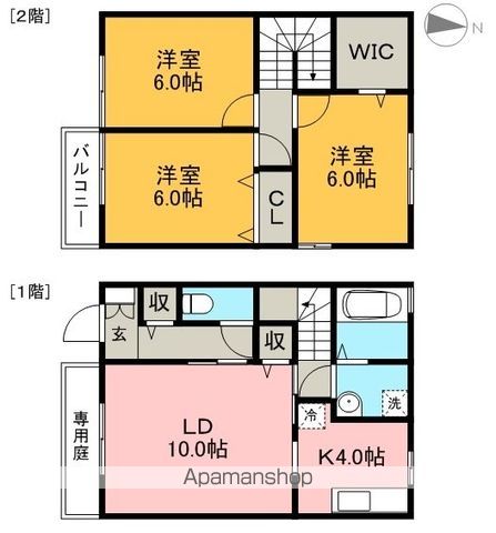 ディアコート札場　Ｃ棟 102号室 間取り