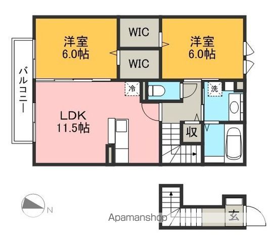 ウィル横町 203号室 間取り