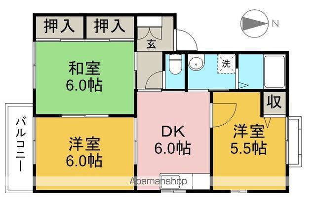 ハイツひばりヶ丘 201号室 間取り