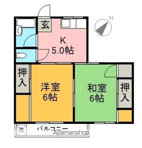 ハイツ中村 201号室 間取り