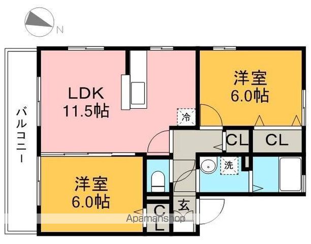 ウィルモア　　ウエスト 207号室 間取り