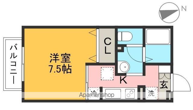 ミントグリーン 105号室 間取り