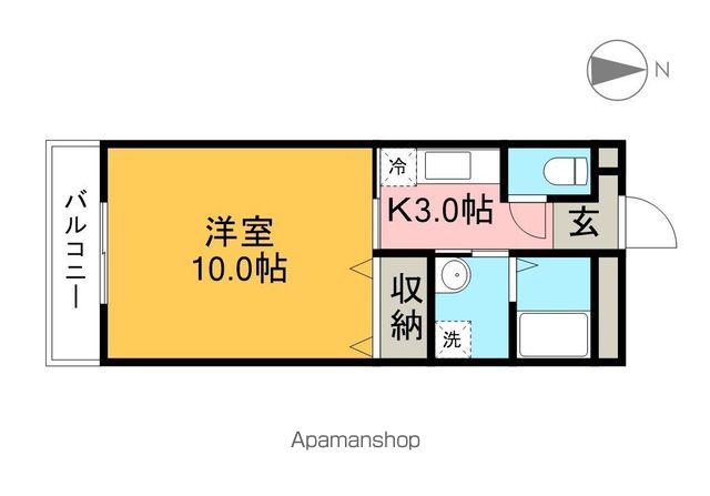 カレッジヒルズ 105号室 間取り