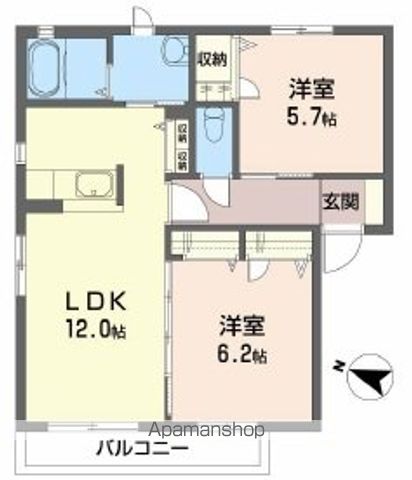 コンフォート　Ｂ棟 201号室 間取り