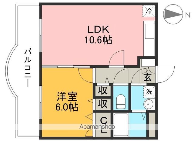 マリベールＦＫ二葉 C-5号室 間取り