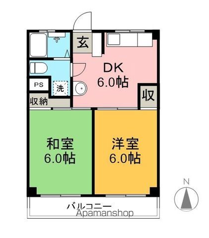 西川マンション 102号室 間取り