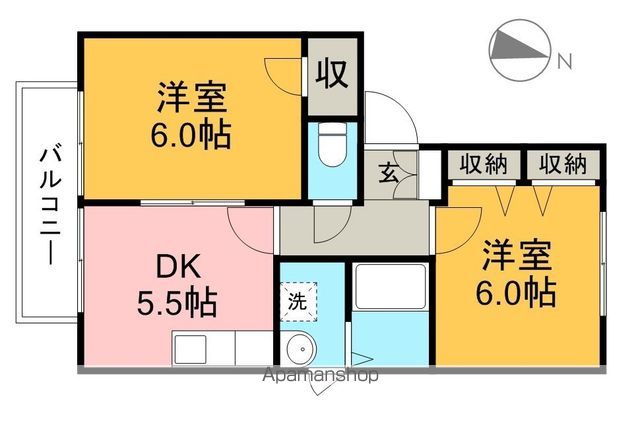 エステイトハイツ 202号室 間取り