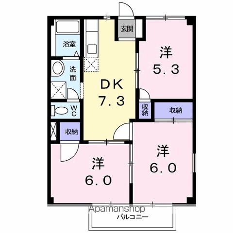 カレントハウスⅡＣ 201号室 間取り