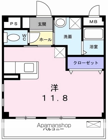 パステル・ベル 103号室 間取り