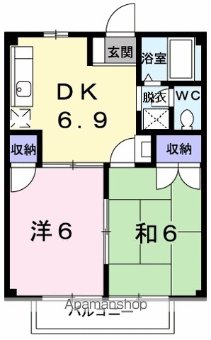 ハイツＫＵＷＡＯ 102号室 間取り