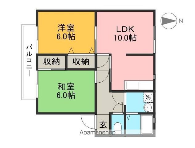 アムール　Ｂ棟 101号室 間取り