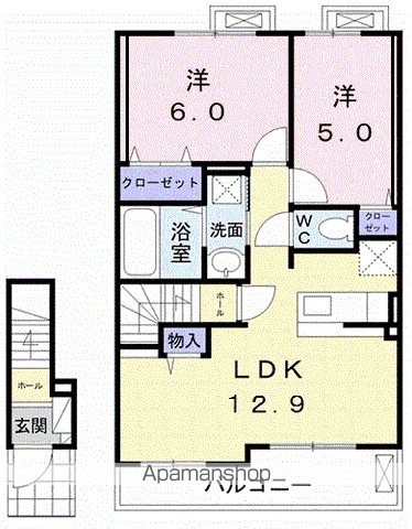 中村家　土佐　Ⅱ 202号室 間取り