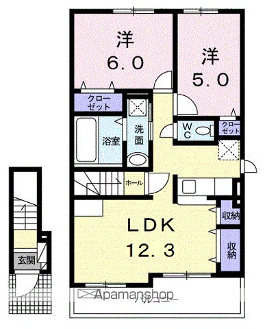 ｇｒａｐｅ・ｔｏｗｎ　Ⅰ 205号室 間取り