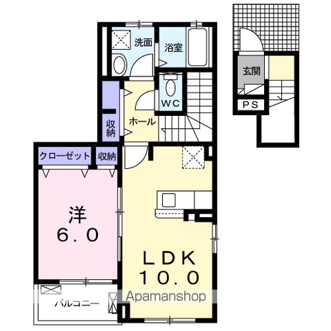 プランドール・Ⅲ 201号室 間取り