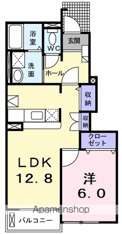 アヴァン　パルク　Ｗ 102号室 間取り
